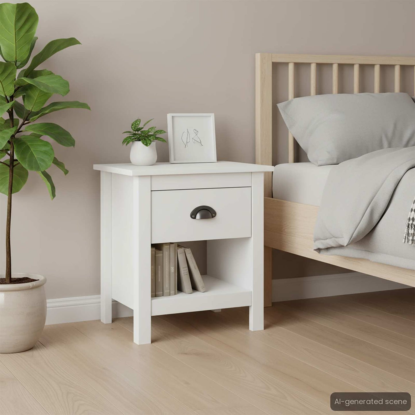 vidaXL Κομοδίνα Hill 2 Τεμ. 46 x 35 x 49,5 εκ. από Μασίφ Ξύλο Πεύκου