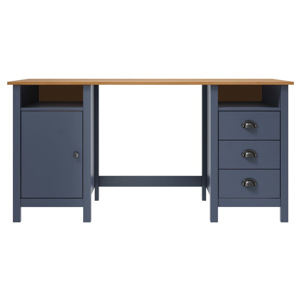 vidaXL Γραφείο Hill Γκρι 150x50x74 εκ. από Μασίφ Ξύλο Πεύκου