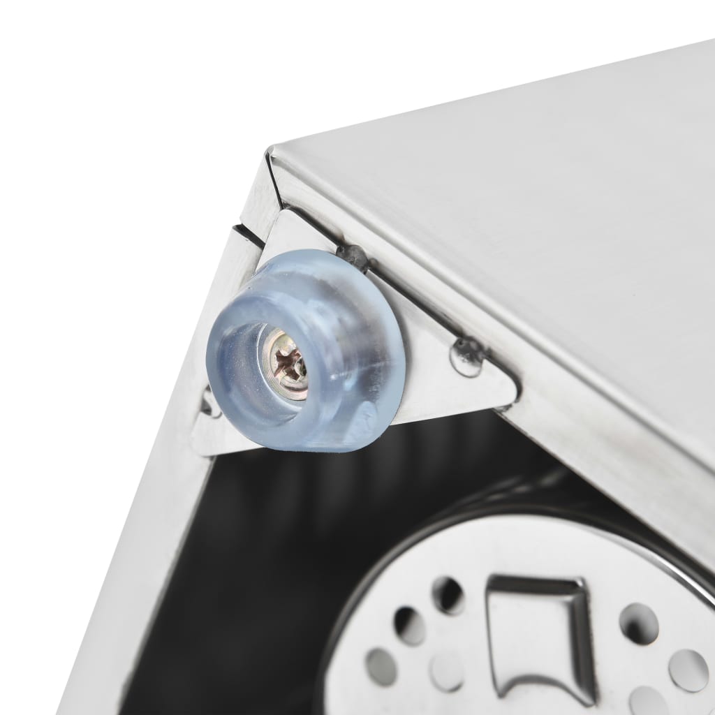 vidaXL Βάση για Μαχαιροπίρουνα 3 Θέσεων Ορθογώνια από Ανοξ. Ατσάλι