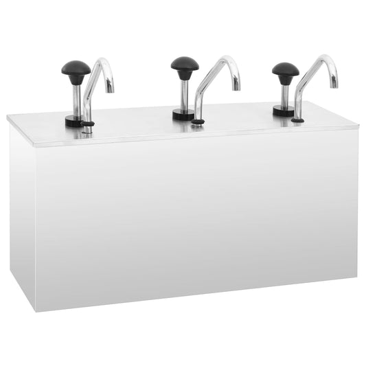 vidaXL Διανεμητής Σάλτσας 3 x 3,5 Λίτρα από Ανοξείδωτο Ατσάλι