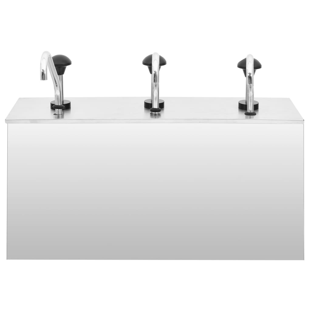 vidaXL Διανεμητής Σάλτσας 3 x 3,5 Λίτρα από Ανοξείδωτο Ατσάλι