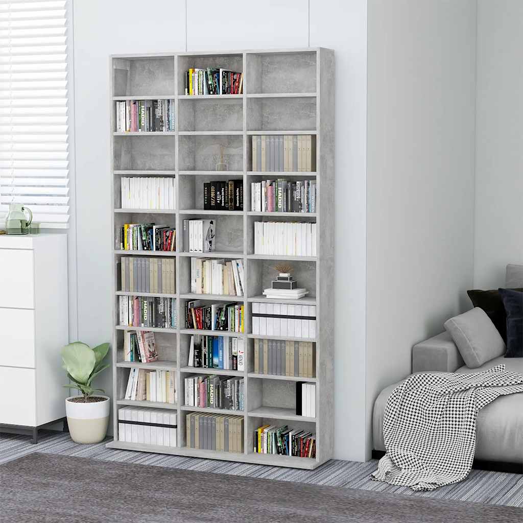 vidaXL Έπιπλο για CD Γκρι Σκυρ. 102x16x177,5εκ. από Επεξεργασμένο Ξύλο