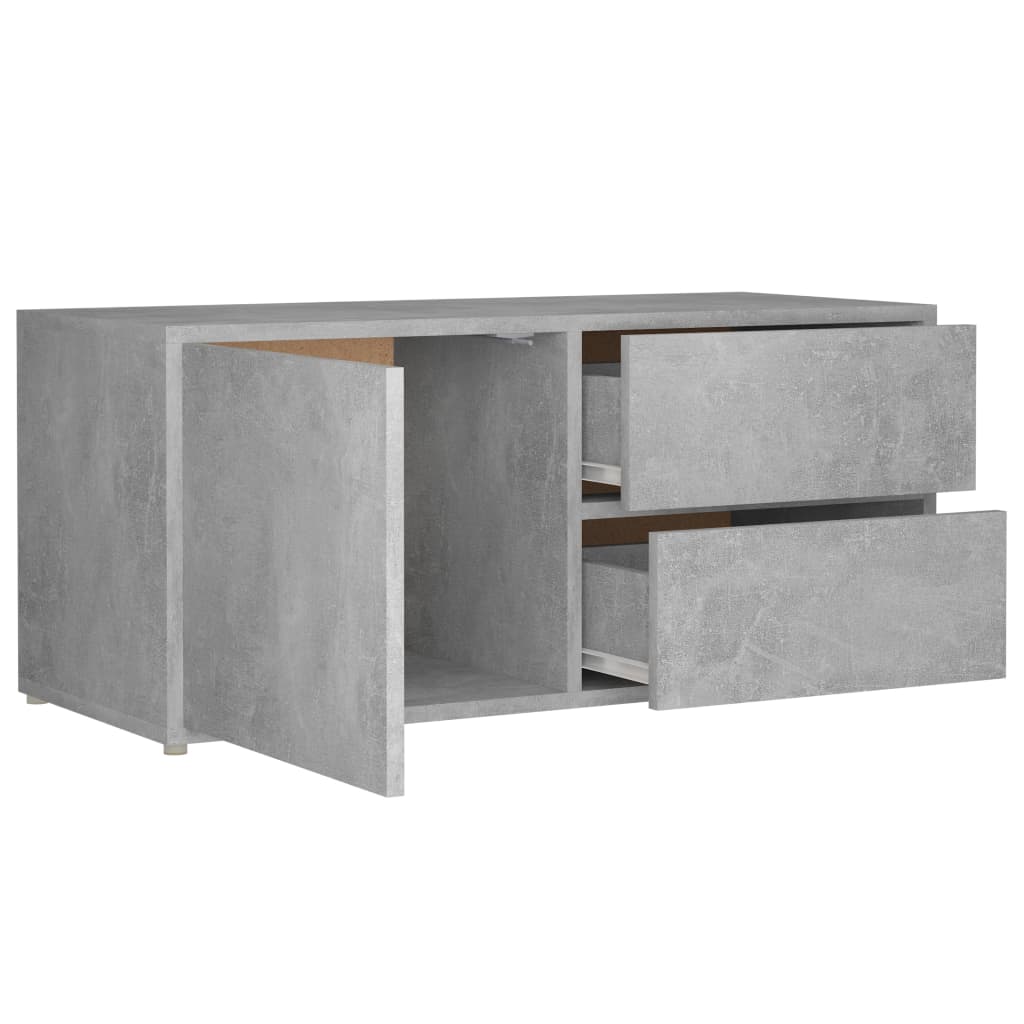 vidaXL Έπιπλο Τηλεόρασης Γκρι Σκυροδέματος 80x34x36 εκ. Επεξ. Ξύλο