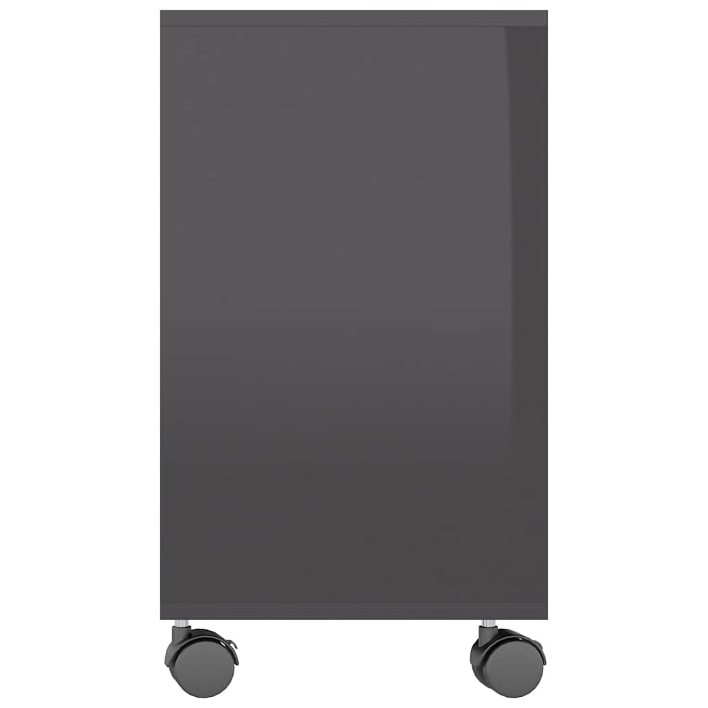 vidaXL Τραπέζι Βοηθητικό Γυαλιστ. Γκρι 70x35x55 εκ. Επεξεργασμένο Ξύλο