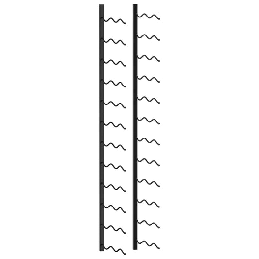 vidaXL Βάση Κρασιών Τοίχου για 24 Φιάλες Μαύρη Σιδερένια