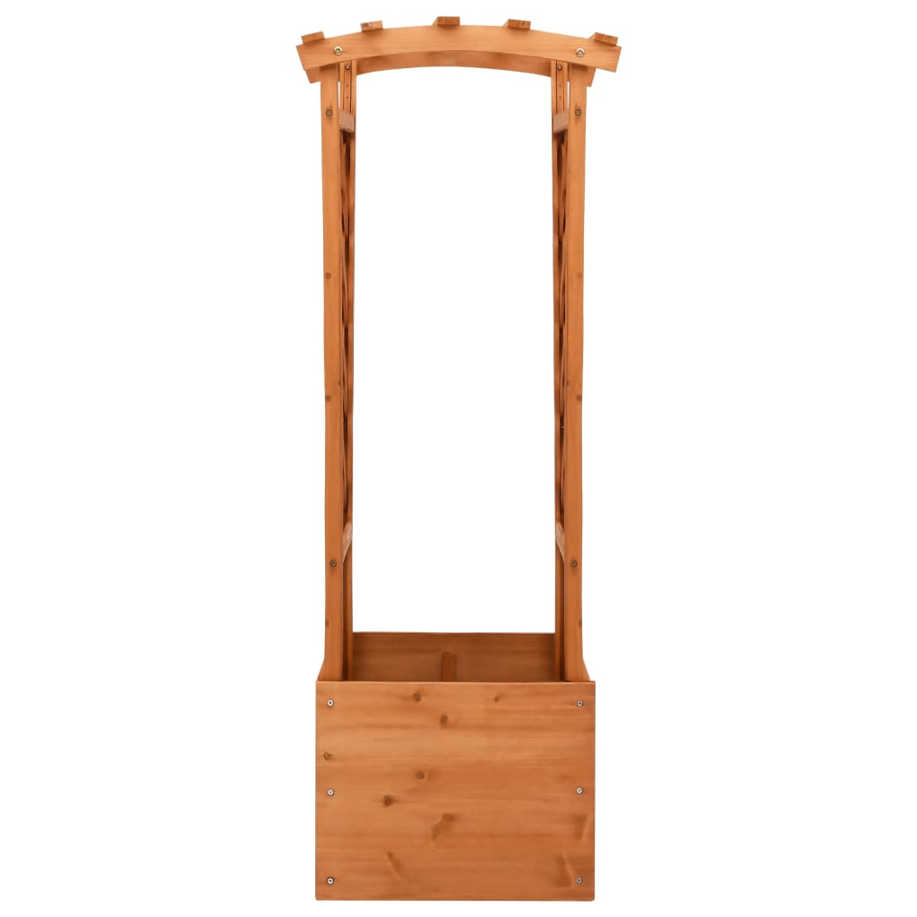 vidaXL Γλάστρα με Καφασωτό Αψίδα 49 x 39 x 130 εκ. από Μασίφ Ξύλο Ελάτης