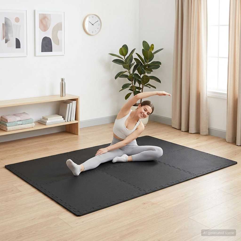 vidaXL Δάπεδα Προστασίας 12 τεμ. Μαύρα 4,32 μ² από Αφρώδες Υλικό EVA