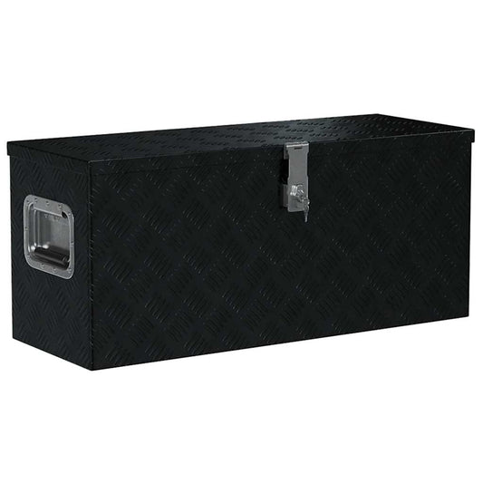 vidaXL Κουτί Αποθήκευσης Μαύρο 80 x 30 x 35 εκ. Αλουμινίου
