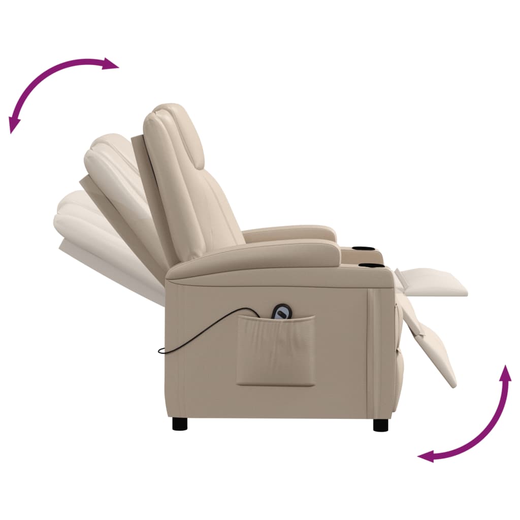 vidaXL Πολυθρόνα με Ανύψωση Καπουτσίνο Συνθ. Δέρμα