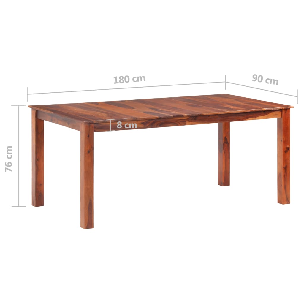 vidaXL Τραπεζαρία 180 x 90 x 76 εκ. από Μασίφ Ξύλο