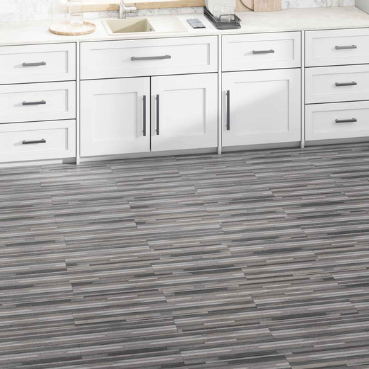 vidaXL Πλάκες Δαπέδου 5,02 m² 36 pcs PVC Γκρι Ριγέ