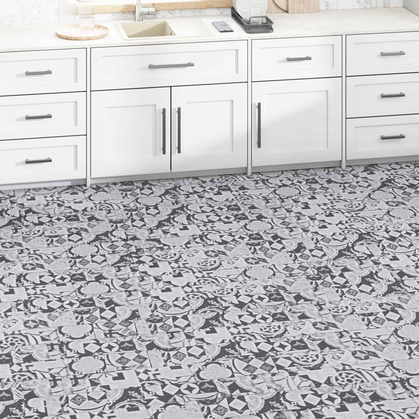 vidaXL Πλάκες Δαπέδου 5,02 m² 36 pcs PVC Γκρι με σχέδιο
