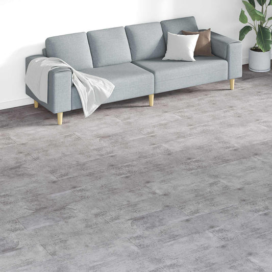 vidaXL Πλάκες Δαπέδου 18 pcs Καφέ Τσιμέντο 5,26 τ.μ. PVC