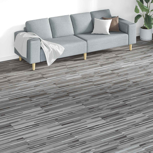 vidaXL Πλάκες Δαπέδου 18 pcs Γκρι 5,26 τ.μ. PVC
