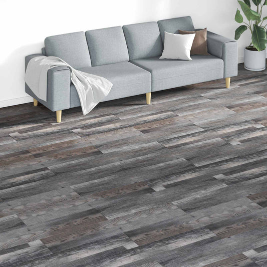 vidaXL Πλάκες Δαπέδου 18 pcs Γκρι 5,26 τ.μ. PVC