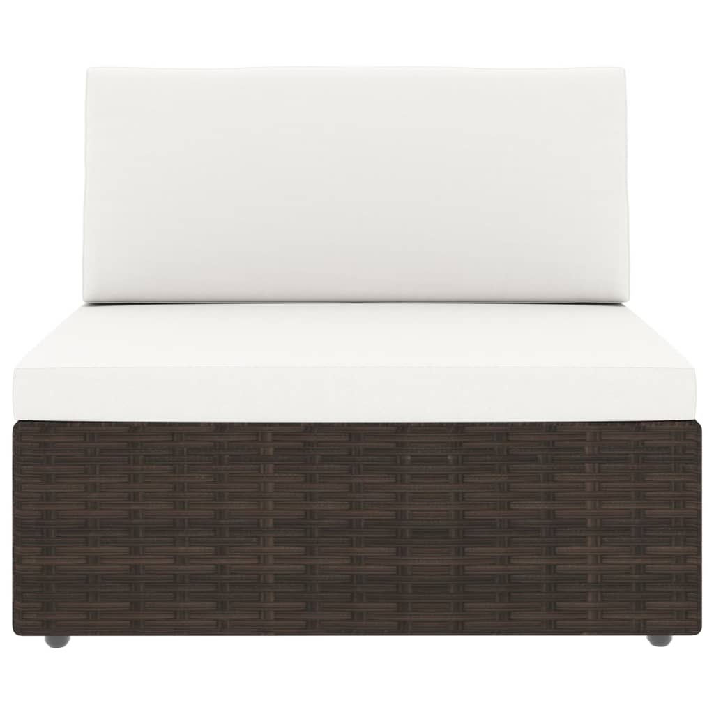 vidaXL Σαλόνι Κήπου 5 Τεμαχίων Καφέ από Συνθετικό Ρατάν