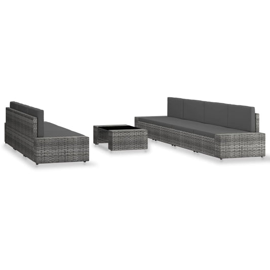 vidaXL Σαλόνι Κήπου 8 Τεμαχίων Γκρι από Συνθετικό Ρατάν