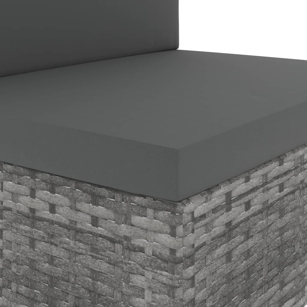 vidaXL Σαλόνι Κήπου 10 Τεμαχίων Γκρι από Συνθετικό Ρατάν