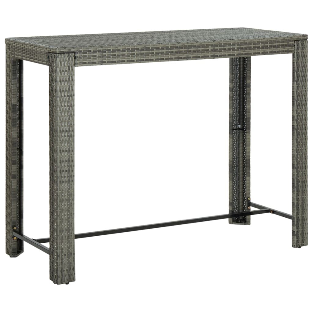 vidaXL Τραπέζι Μπαρ Κήπου Γκρι 140,5x60,5x110,5 εκ. Συνθετικό Ρατάν