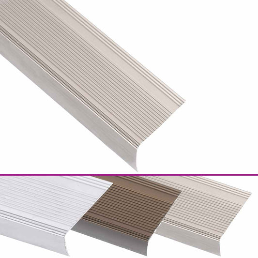 vidaXL Προφίλ Σκαλοπατιών Σχήμα Γ 5 τεμ. Champagne 90 εκ. Αλουμινίου