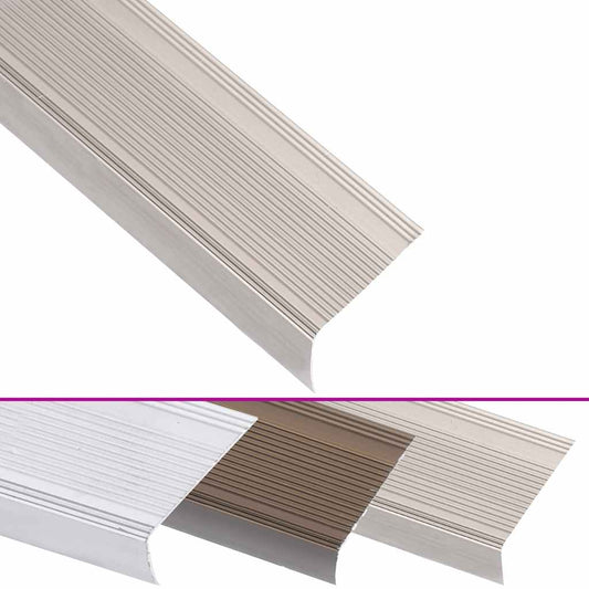 vidaXL Προφίλ Σκαλοπατιών Σχήμα Γ 15 τεμ. Champagne 100 εκ. Αλουμινίου