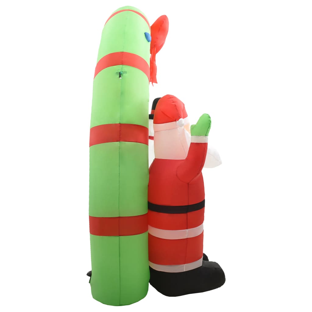 vidaXL Άγιος Βασίλης/Χιονάνθρωπος με Αψίδα Φουσκωτό με LED 223 εκ.