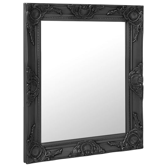 vidaXL Καθρέφτης Τοίχου με Μπαρόκ Στιλ Μαύρος 50 x 60 εκ.