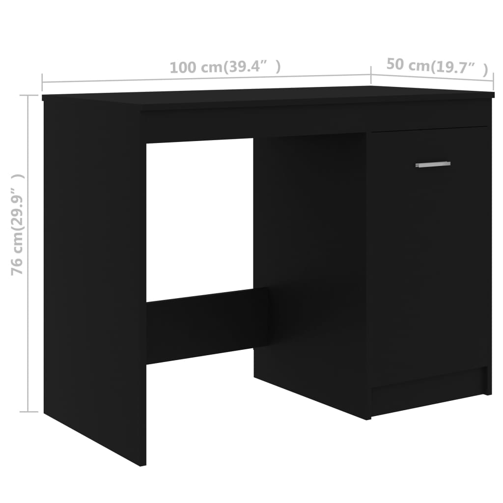 vidaXL Γραφείο Μαύρο 140 x 50 x 76 εκ. από Επεξ. Ξύλο