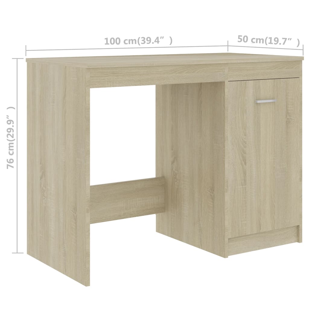 vidaXL Γραφείο Χρώμα Sonoma Δρυς 140 x 50 x 76 εκ. από Επεξ. Ξύλο
