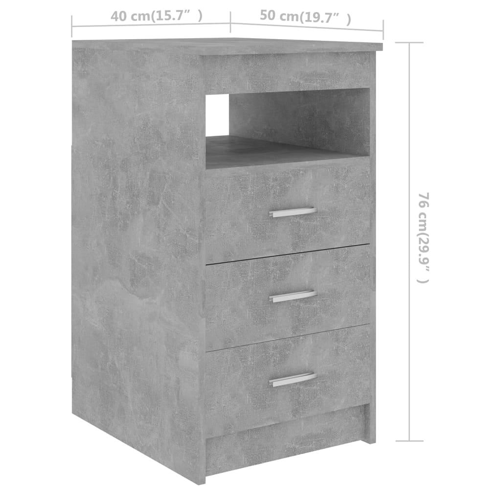 vidaXL Γραφείο Γκρι Σκυροδέματος 140 x 50 x 76 εκ. από Επεξ. Ξύλο