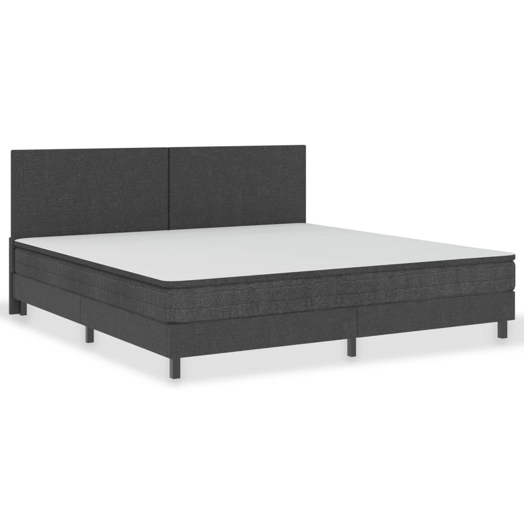 vidaXL Κρεβάτι Boxspring Σκούρο Γκρι 200 x 200 εκ. Υφασμάτινο