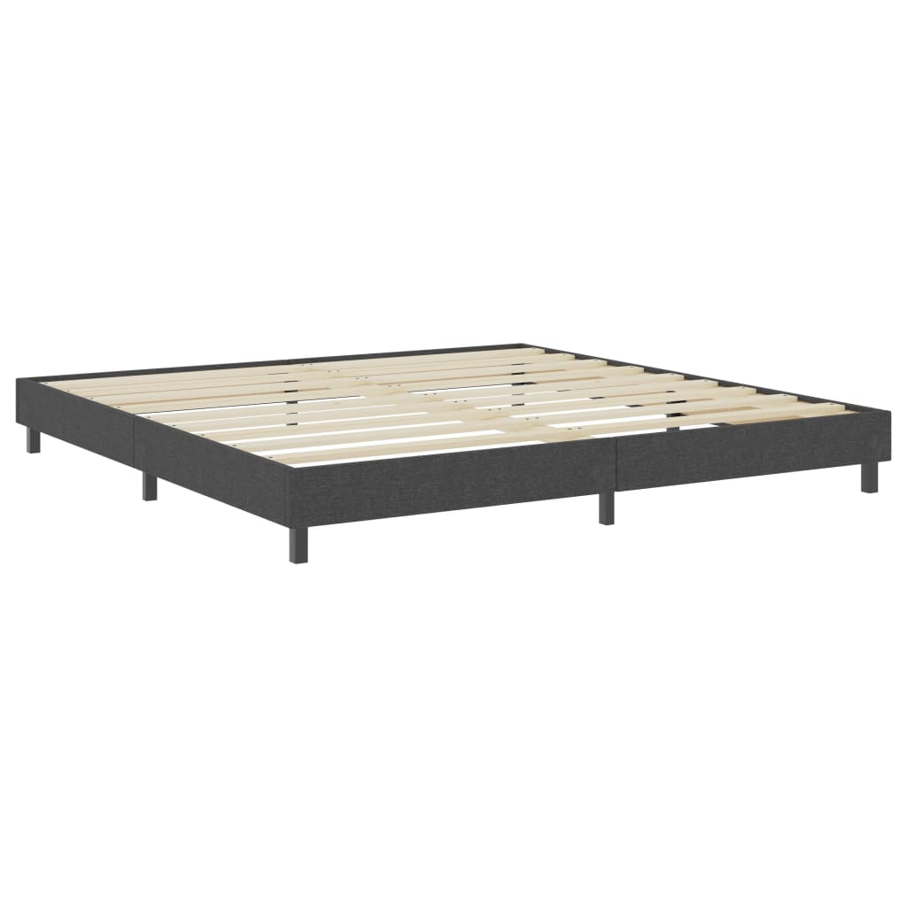 vidaXL Κρεβάτι Boxspring Σκούρο Γκρι 200 x 200 εκ. Υφασμάτινο