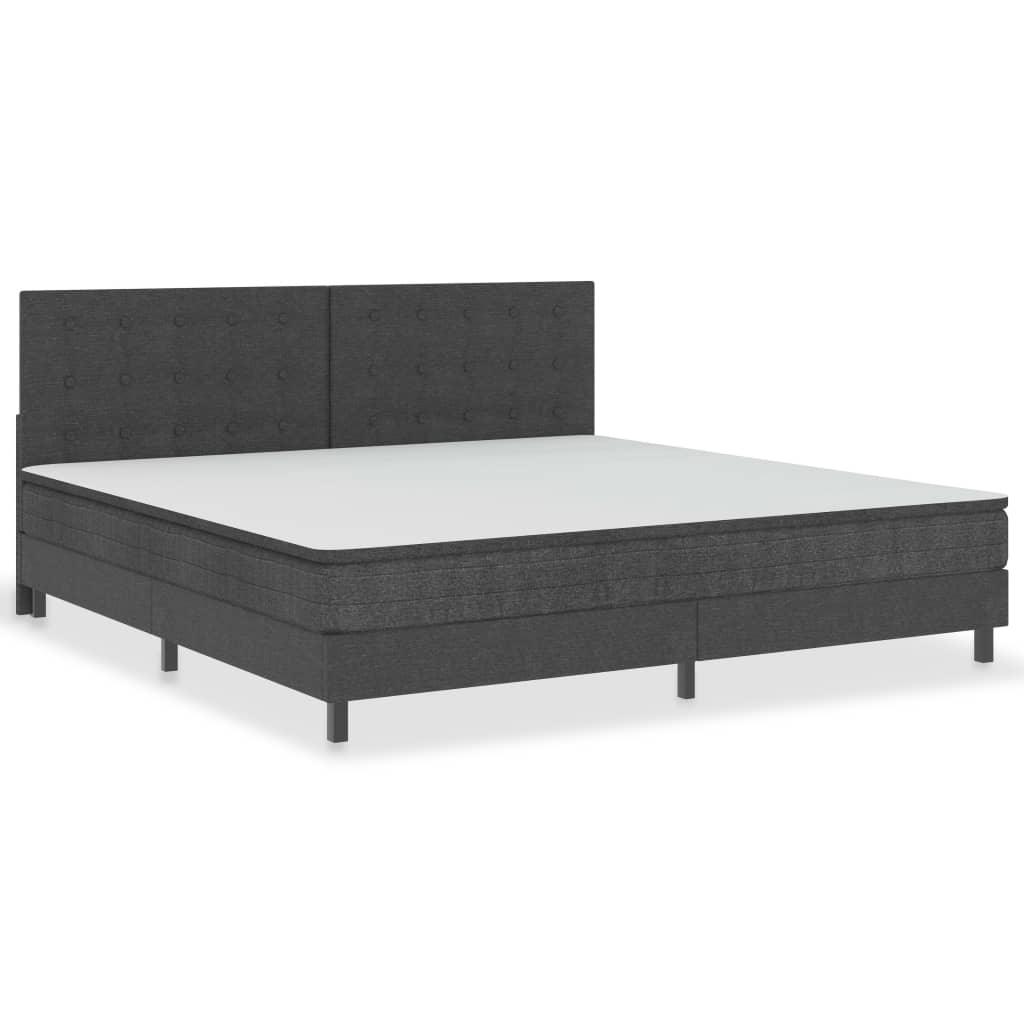 vidaXL Κρεβάτι Boxspring Σκούρο Γκρι 200 x 200 εκ. Υφασμάτινο