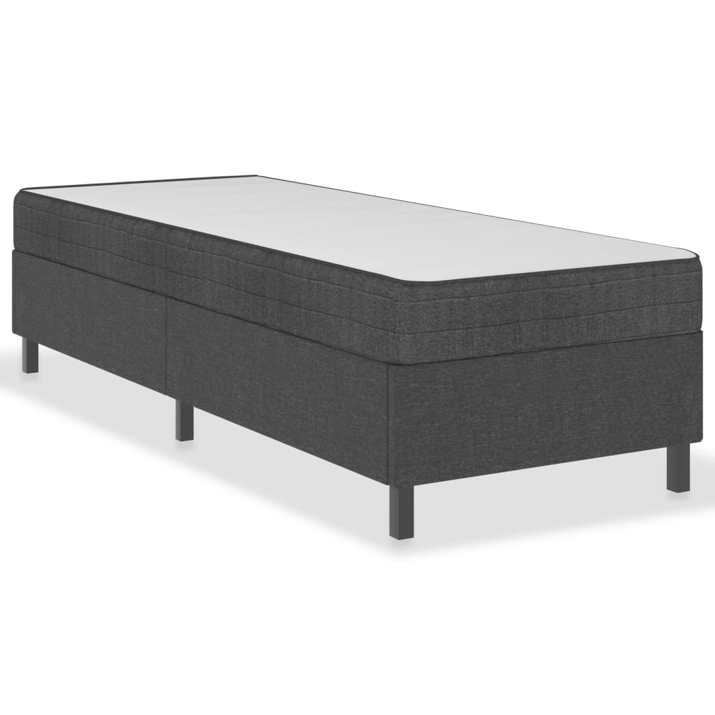 vidaXL Κρεβάτι Boxspring Σκούρο Γκρι 90 x 200 εκ. Υφασμάτινο
