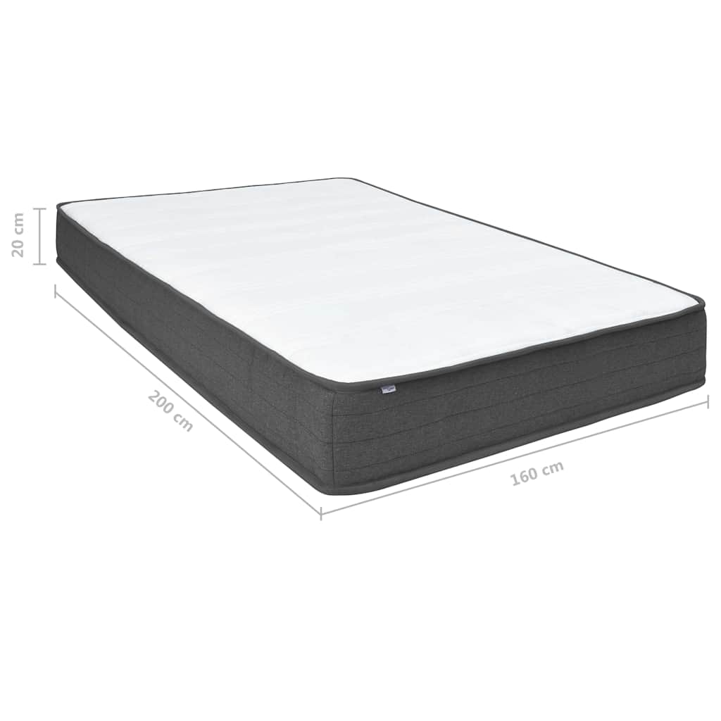 vidaXL Κρεβάτι Boxspring Σκούρο Γκρι 160 x 200 εκ. Υφασμάτινο