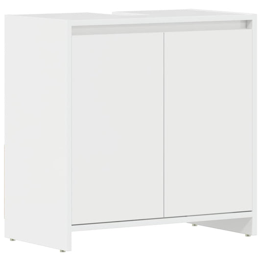 vidaXL Ντουλάπι Νιπτήρα Γυαλιστερό Λευκό 60 x 33 x 61 εκ. Επεξ. Ξύλο