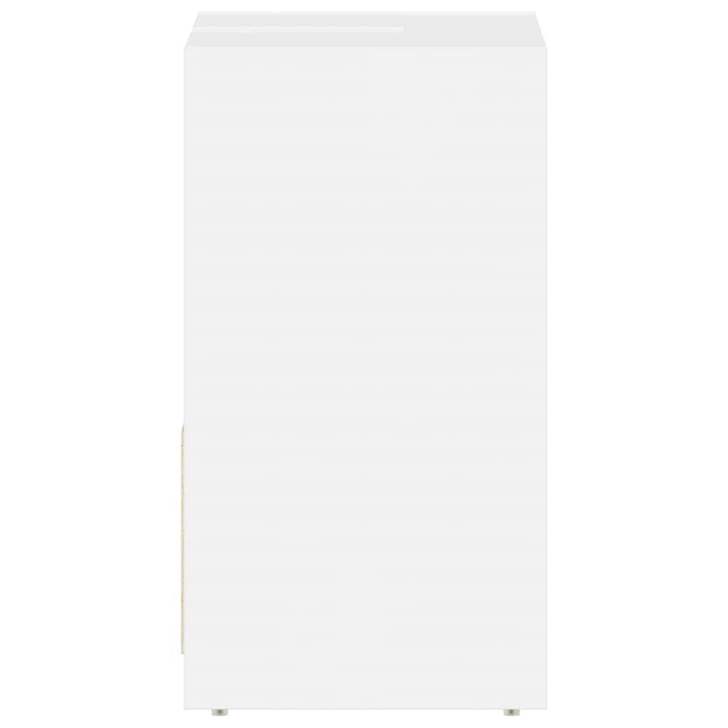 vidaXL Ντουλάπι Νιπτήρα Γυαλιστερό Λευκό 60 x 33 x 61 εκ. Επεξ. Ξύλο