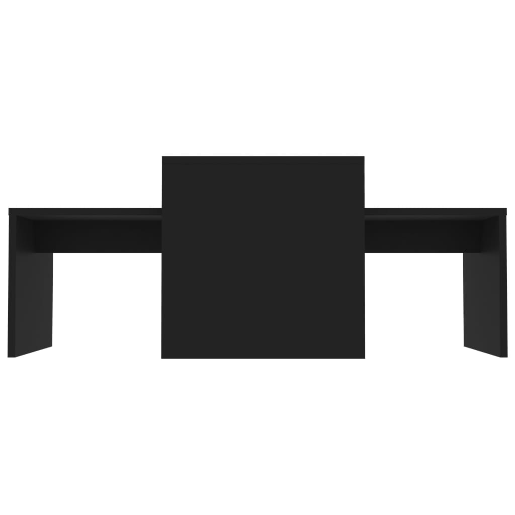 vidaXL Σετ Τραπεζάκια Σαλονιού Μαύρα 100 x 48 x 40 εκ. από Επεξ. Ξύλο