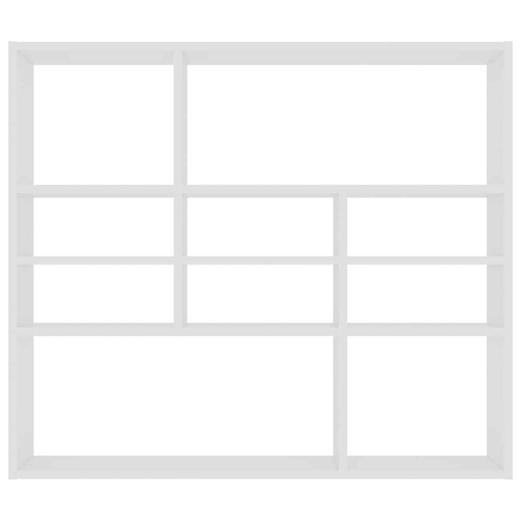 vidaXL Ραφιέρα Τοίχου Λευκή 90 x 16 x 78 εκ. από Επεξεργασμένο Ξύλο