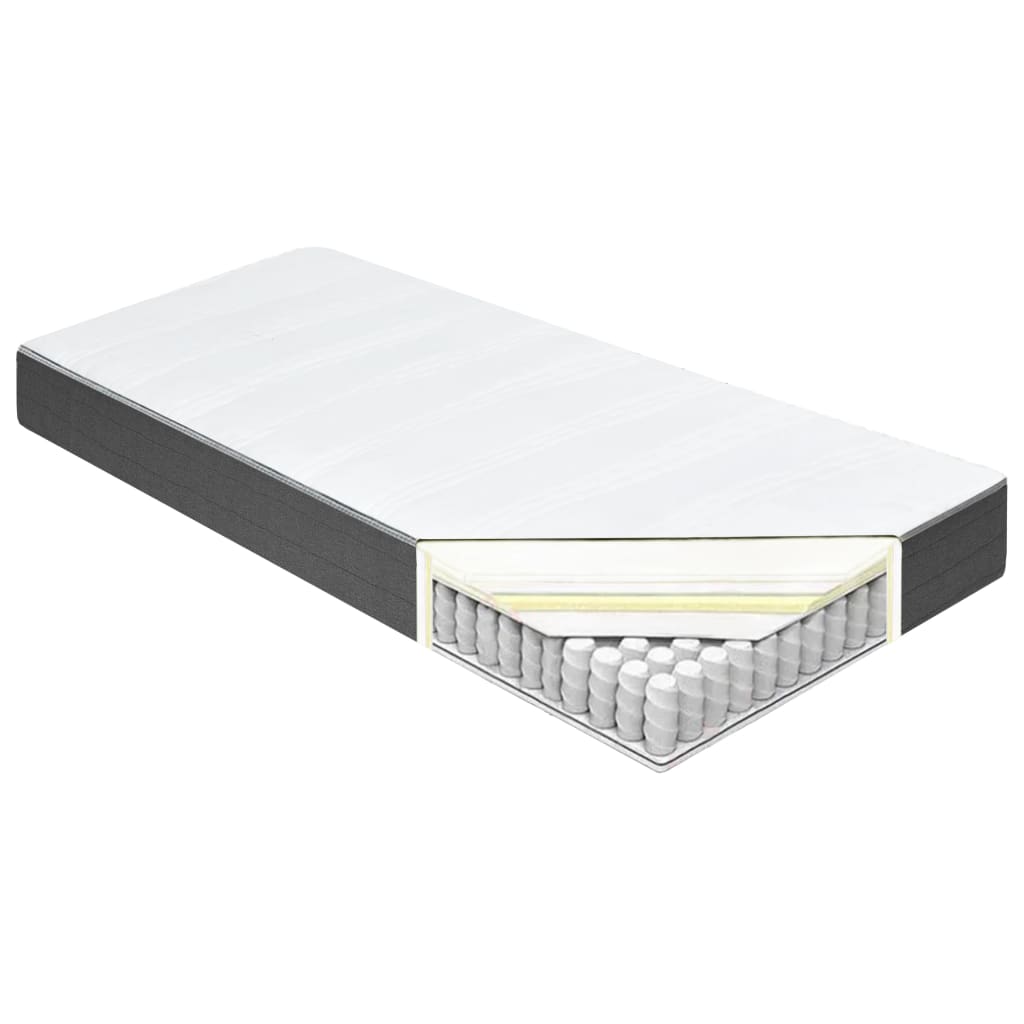 vidaXL Κρεβάτι Boxspring Σκούρο Γκρι 180 x 200 εκ. Υφασμάτινο