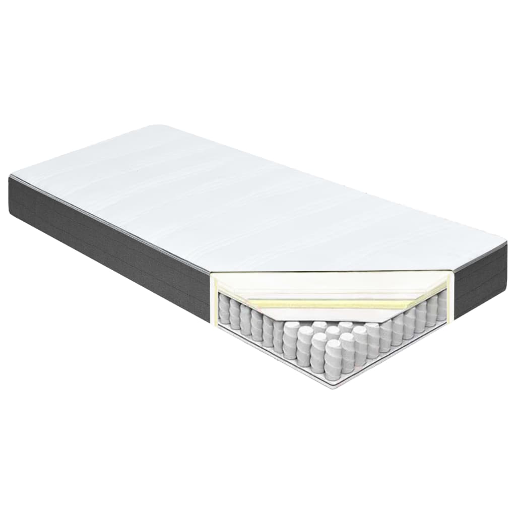 vidaXL Κρεβάτι Boxspring Σκούρο Γκρι 200 x 200 εκ. Υφασμάτινο