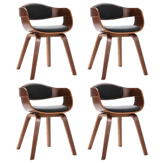 vidaXL Καρέκλες Τραπεζαρίας 4 τεμ. Λυγισμένο Ξύλο/Συνθετικό Δέρμα