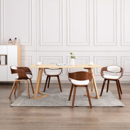 vidaXL Καρέκλες Τραπεζαρίας 4 τεμ. από Λυγισμένο Ξύλο/Συνθετικό Δέρμα