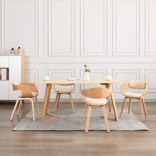 vidaXL Καρέκλες Τραπεζαρίας 4 τεμ. Λυγισμένο Ξύλο/Συνθετικό Δέρμα