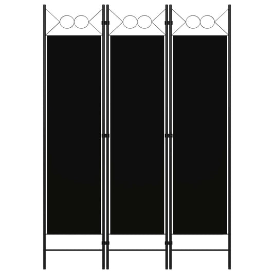 vidaXL Διαχωριστικό Δωματίου με 3 Πάνελ Μαύρο 120 x 180 εκ.