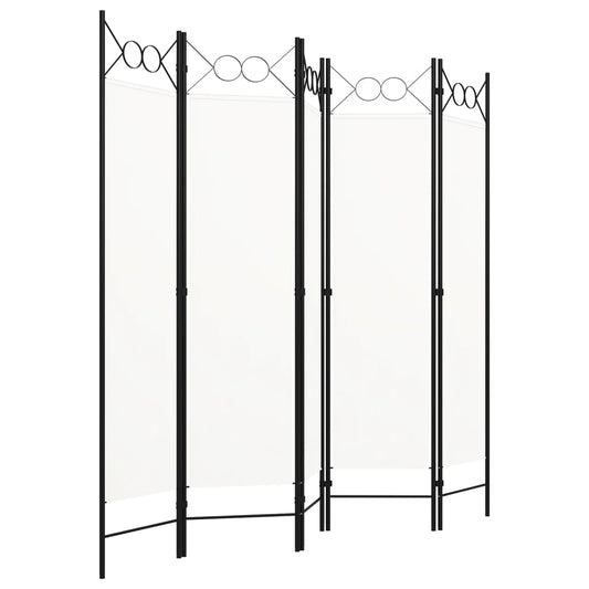 vidaXL Διαχωριστικό Δωματίου με 5 Πάνελ Λευκό 200 x 180 εκ.