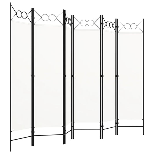 vidaXL Διαχωριστικό Δωματίου με 6 Πάνελ Λευκό 240 x 180 εκ.
