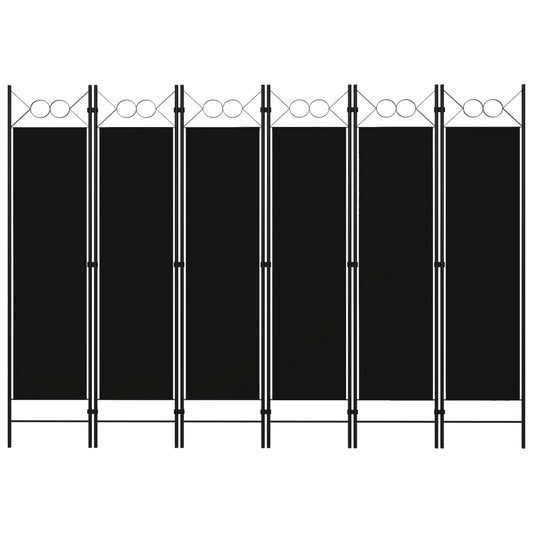 vidaXL Διαχωριστικό Δωματίου με 6 Πάνελ Μαύρο 240 x 180 εκ.