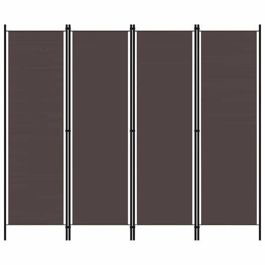 vidaXL Διαχωριστικό Δωματίου με 4 Πάνελ Καφέ 200 x 180 εκ.