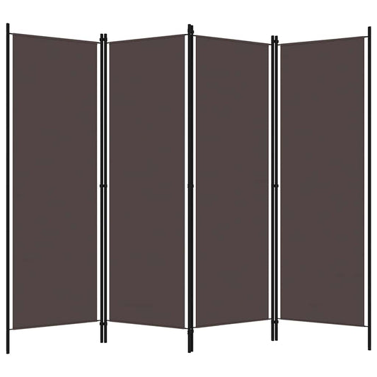 vidaXL Διαχωριστικό Δωματίου με 4 Πάνελ Καφέ 200 x 180 εκ.